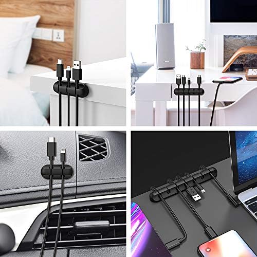 INCHOR Cord Organizer for Desk, Cable Organizer Cable Holder 3 Pack Black