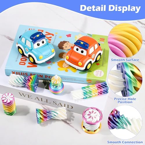 6 Pack 3D Printed Spiral Cone Fidget Toys Candy Gradient Desk Set