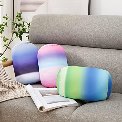 Neck Roll Pillow Tube Microbead Pillows Body Sopport Microbead Bolster 7 and 12Inches Travel Pillows for Chair Sleeping Car Seat Emotional Colorful Dormroom Accessory(Tie Dyeing)