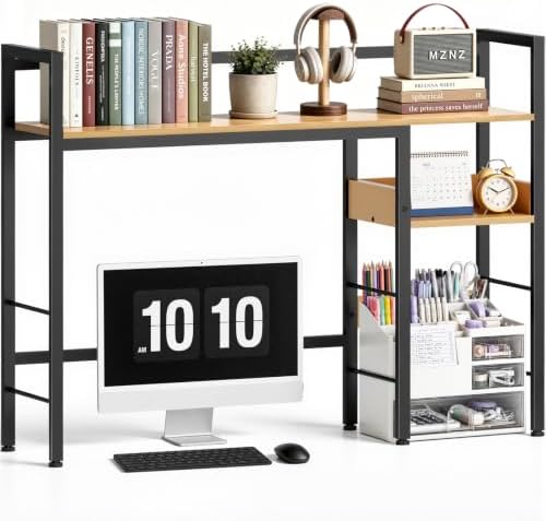 Desk Shelf, 38.6" Desk Hutch for Computer Monitor, Natural