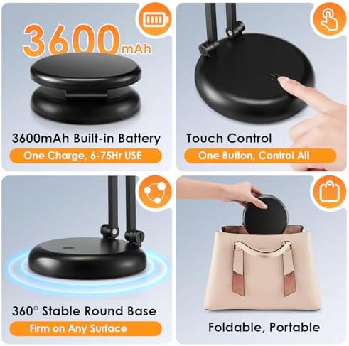 One Fire Cordless Lamp, 3600mAh Battery Operated Lamp, Rechargeable Lamp