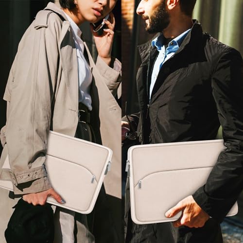 Laptop Sleeve 14 inch, Slim Portable Monitor Protective Cover with Front Pocket, Traveling Carrying Laptop Case Compatible for MacBook Air/Pro, HP, Dell, Lenovo, Acer, Light Pink