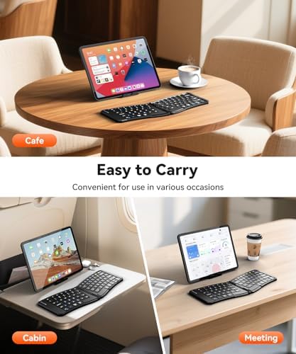 Ergonomic Foldable Keyboard, 3-Device Dual Mode 2.4G & Bluetooth