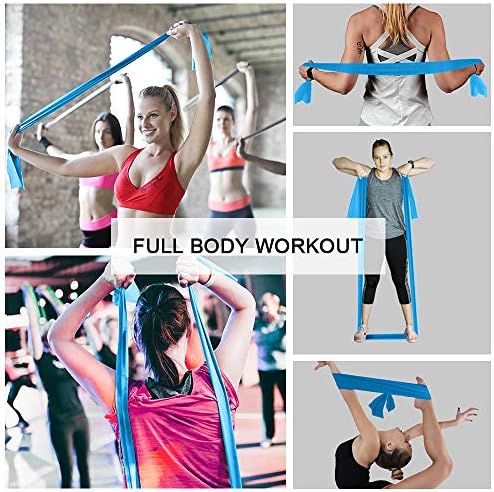 A AZURELIFE Resistance Bands,Professional Long Non-Latex Elastic Stretch Bands,Exercise Bands for Physical Therapy, Yoga, Pilates, Rehab, at-Home or The Gym Workouts, Strength Training