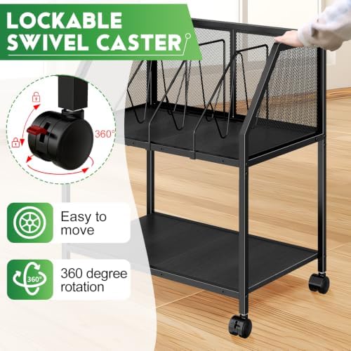Sbanmao Rolling File Cart with Adjustable Dividers, Mobile File Cabinet