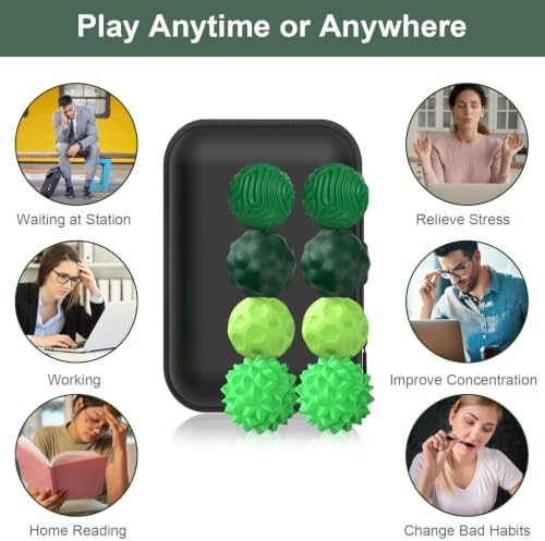 BUSOHA Silicone Magnetic Fidget Balls - 8 Pack Fidget Toys for Adult