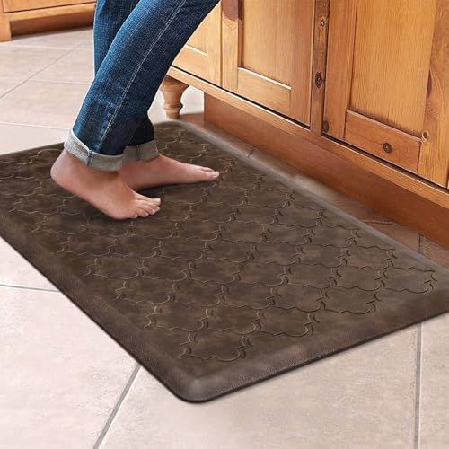 WISELIFE Kitchen Mat, Cushioned Anti Fatigue Floor Mat, 17.3"x28" Brown