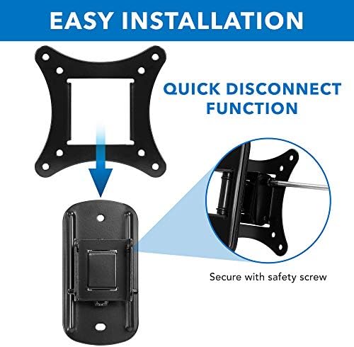 Mount-It! Small TV Wall Mount 19-32 in, Fits 24 in TVs, Tilt Swivel, 44 lb