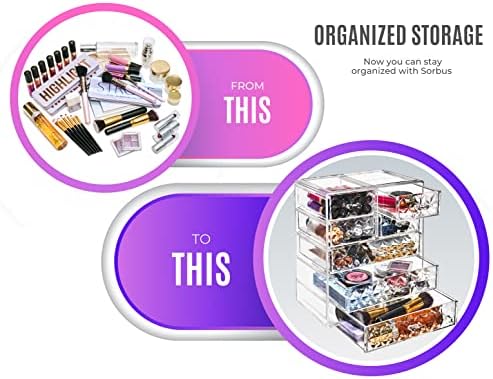 Sorbus 7-Drawer Makeup Organizer with Small & Wide Drawers (Diamond)