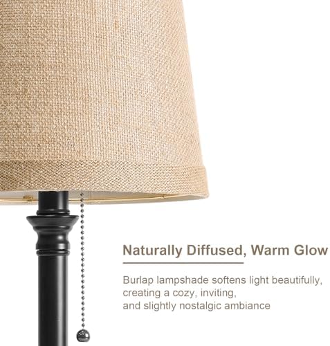Oneach 19.5" Small Table Lamp for Bedroom - Bedside Lamps for Nightstand