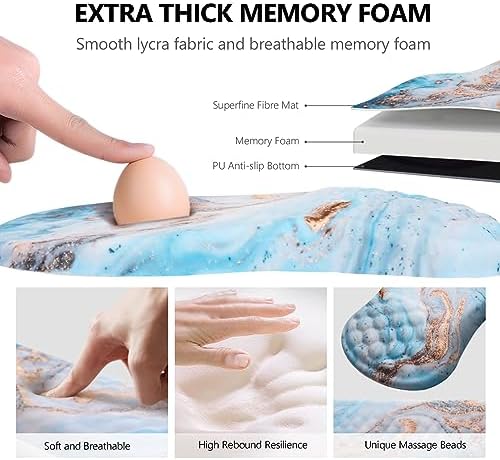 Ergonomic Mouse Pad with Wrist Support and Keyboard Wrist Rest Set