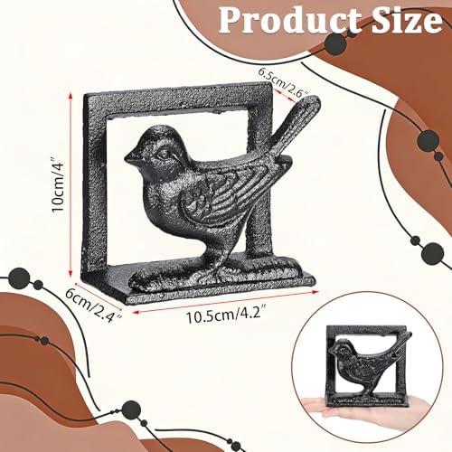 BTSKY Cast Iron Mail Organizer Countertop, Heavy Duty Desk Mail Holder for Letters & Documents, Vertical Envelope Sorter for Home Office, Bill Rack - Black, Bird Shape