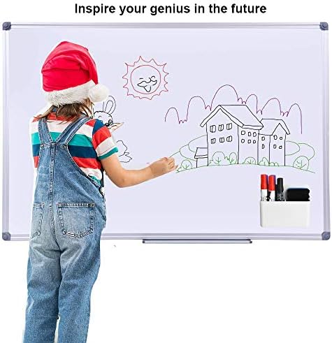 Marbrasse Magnetic Dry Erase Marker Holder,Pen and Eraser Holder for Whiteboard，Magnet Pencil Cup Utility Storage Organizer for Office, Refrigerator, Locker and Metal Cabinets (2 Pack)