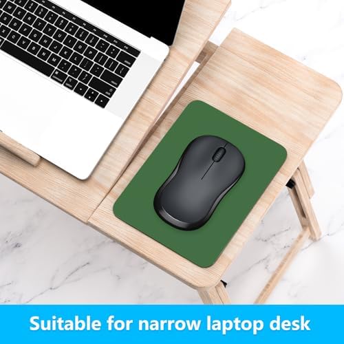 Dapesuom Small Mouse Pad, 6 x 8 Inch Thick Rubber Premium-Textured Non-Slip Portable & Washable Mini Mouse Mat for Women Men Wireless Laptops Keyboard Tray Gaming Computer Office Travel, Forest Green