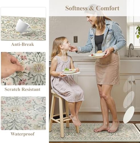 Collive Anti Fatigue Kitchen Mats, Non Slip Cushioned Kitchen Floor Mat