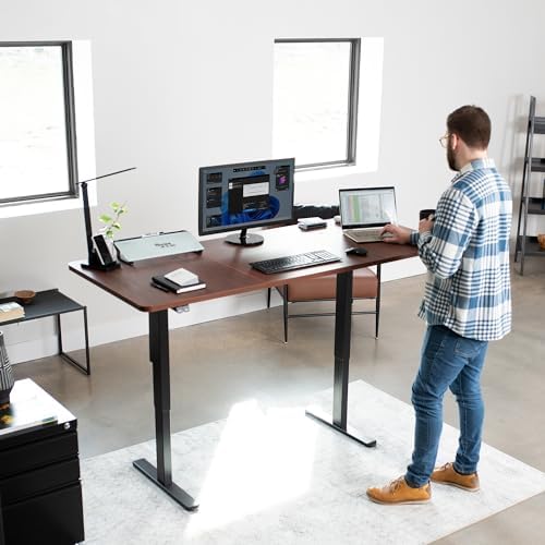 VIVO Dark Walnut 71 x 30 in Standing Desk, DESK-KIT-0B7D