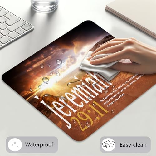 Christian Jeremiah 29:11 Scripture Mouse Pad, Rock Sunset Desert Desk Mat