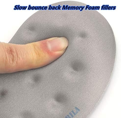 BRILA Ergonomic Memory Foam Mouse Wrist Rest Support Pad Cushion for Computer, Laptop, Office Work, PC Gaming - Massage Holes Design - Wrist Pain Relief (Grey Mouse Wrist Rest)