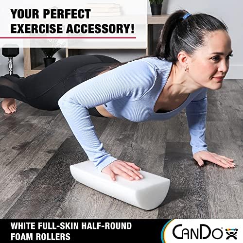 Cando 30-2340 Full-Skin PE Foam Roller for Muscle Restoration, Massage Therapy, Sport Recovery and Physical Therapy, White, 6" Width, 36" Length