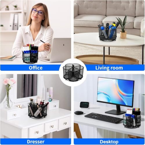 Pen Holder for Desk,360 Degree Rotating Pencil Holder Organizer