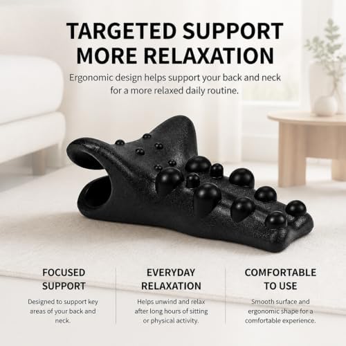 Neck and Shoulder Relaxer,18-Node Cervical Traction Pillow with Earplugs