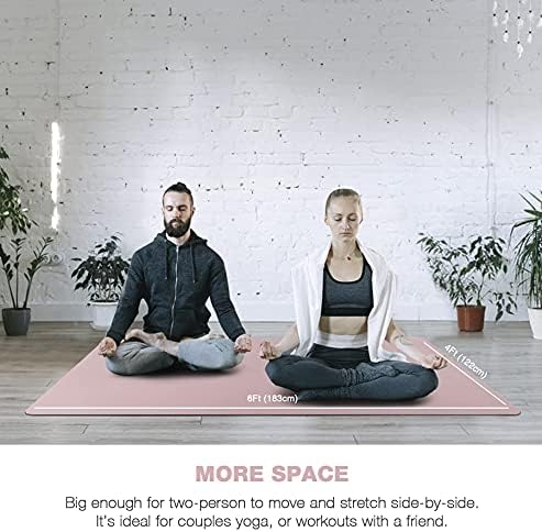 UMINEUX Large Yoga Mat for Men and Women 1/4 & 2/5 Inch Extra Thick TPE Fitness Mat for Home Gym Workout, Non-Slip, Eco Friendly Exercise Mat for Yoga, Pilates, Stretching, Meditation