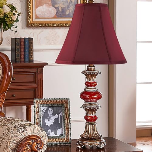 GO&SO Burgundy Bell Lamp Shade, 6" Top x 13" Bottom x 9.8" High