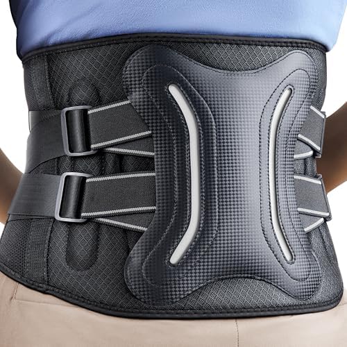 FEATOL Back Brace for Lower Back Men Women, 5-Stays Lumbar Support Belt, S