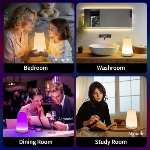 Rechargeable LED Table Lamp, Touch Bedside Night Light