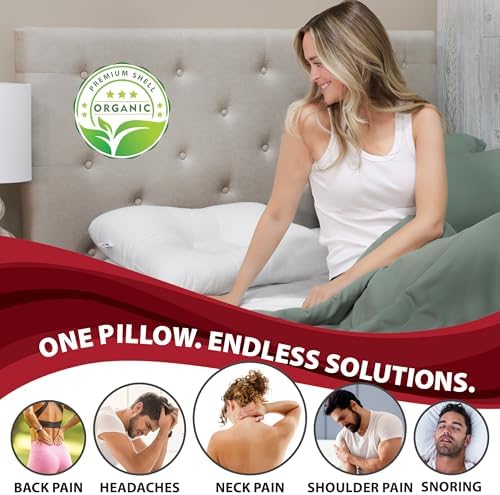Tri-Core Natural Ergonomic Cervical Pillow for Neck Pain, Petite Firm
