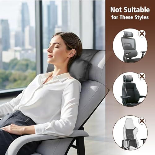 WdFour Velvet Neck & Head Pillow for Recliner Chair, Small Ergonomic Cervical Support Pillow for Home, Office and Travel, Non-Slip Cushion for Tension Relief & Shoulder Comfort (Dark Gray)