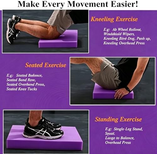 High-Density Balance Pad, Extra Large Balance Pad for Physical Therapy, TPU Foam Balance Board for Rehabilitation Stability Workout Knee and Ankle Exercise