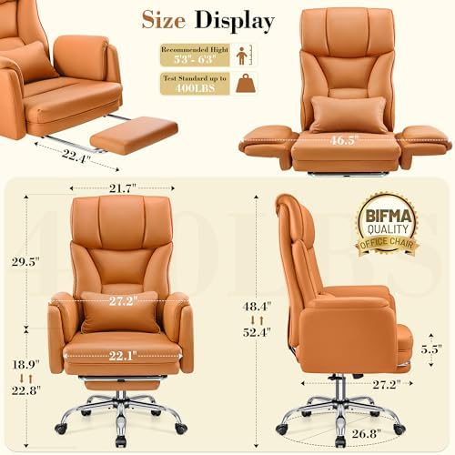 FelixKing Office Chair, Flip Armrests for Pets Criss Cross Legged,Brown