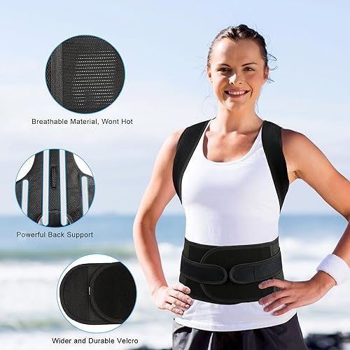 Posture Corrector for Men and Women - Back Brace Full Back Support Straightener for Hunchback - Upper and Lower Lumbar to Relieve,Large(33-37 Inches)