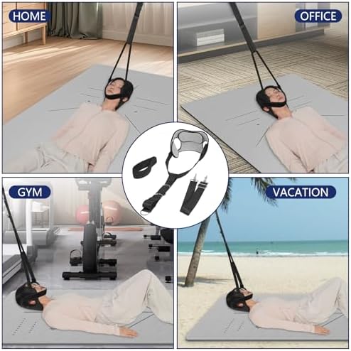 Ear Hole Cervical Traction Device，Adjustable Neck Traction Device & Posture Corrector，Relieve Cervical Pain, Realign Head Posture，Portable Neck Stretcher for Home Use, Office & Travel
