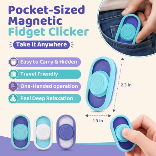 Fidget Sensory Toys for Adults: 3Pcs Magnetic Fidget Clicker Toy for Office