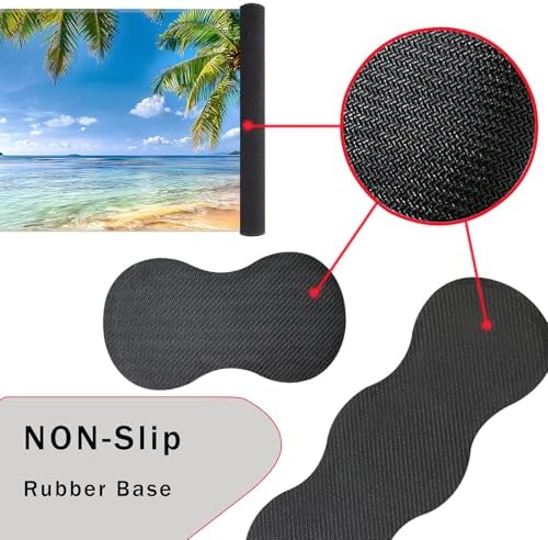 Keyboard Wrist Rest and Mouse Pad with Wrist Support Set Ergonomic Coaster,Memory Foam,Easy Typing Pain Relief,Large XL Desk Mat 31.5"x 11.8",Shore Palms Tropical Beach