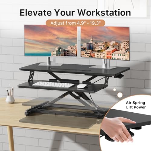 JOY worker Standing Desk Converter, 32" Height Adjustable Sit Stand Riser
