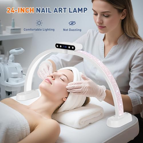 KIRKAS Half Moon Light for Nail Desk, 24in Foldable Nail Lamp for Desk