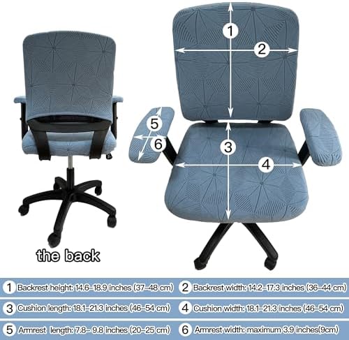 High Elasticity Anti Slip Office Chair Cover, Split Design for Easy Installation,Universal Desk Chair Cover wear-Resistant and Scratch Resistant (Sky Blue, Chair Armrest Covers)