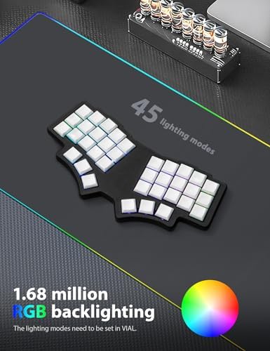 YIVU Unibody Split Mechanical Keyboard, 36 Keys Ortholinear Ergonomic 40% Layout, Hot Swappable Programmable Wired Gaming Keyboard with QMK/VIAL Support, for Mac/Windows/Linux, DIY Custom Coder Keypad