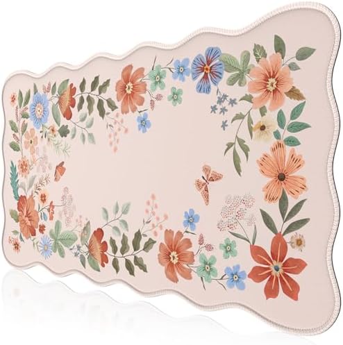 HAOCOO Cute Desk Pad for Desktop Setup, Large Keyboard Mat(Light Pink)