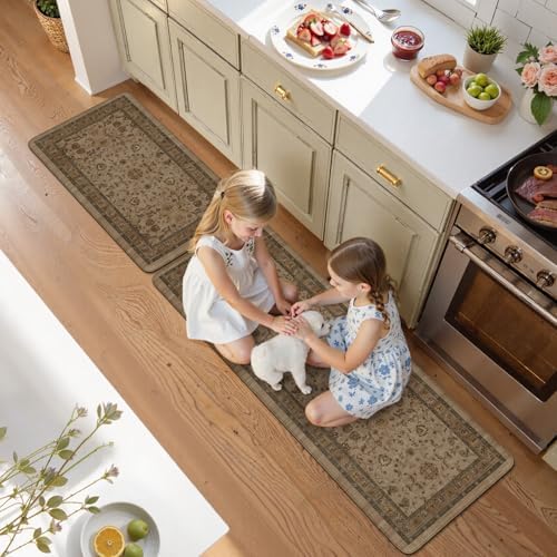 KIMODE Kitchen Floor Mats Anti Fatigue,Cushioned Rugs for Floor Sets of 2