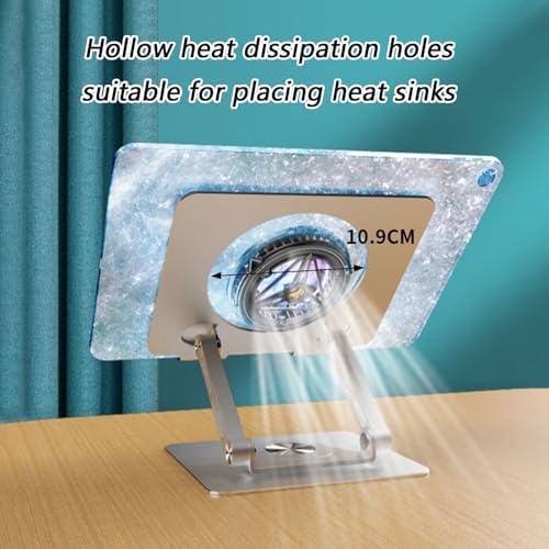 Adjustable Tablet Holder, Carbon Alloy with 360 Rotating Base, Laptop Portable Stand for Offices Home Drawing Ergonomic Supplies