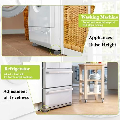 8 Pack Furniture Risers 3 Inch, Adjustable Bed Risers Heavy Duty for Table Desk Couch Chair Sofa Cabinet Bed Legs Dorm, Square Stackable Bed Raisers Blocks Lift Height 1", 2",3"or 4", White