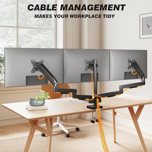 5Rcom Triple Monitor Mount Stand for 17-34 Inch Computer Screens