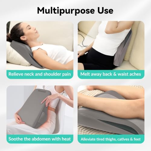 Snailax Back Massager with Heat, 3D Neck Shiatsu Massage Pillow