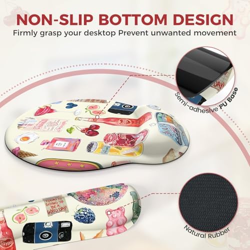 iCasso Desk Pad Mat, Large Mouse Pad and Keyboard Wrist Rest Set