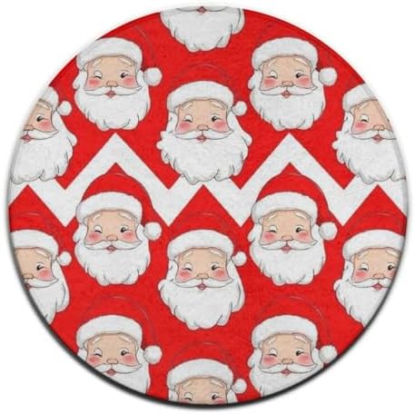 Highly Premium Quality Floor Mat, Office Chair Decor Mat, Room Sofa Yoga Soft Round Carpet Christmas Santa Claus Red
