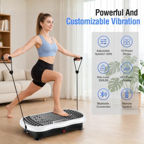 Vibration Plate Exercise Machine with 200 Speeds & 10 Presets